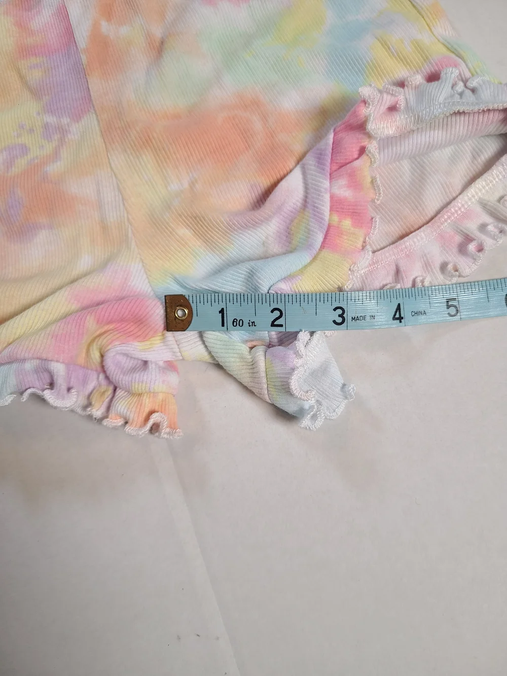 365 Kids Pastel Tie-Dye Ruffle Hem Girls Drawstring Shorts Size 7 EUC - Picture 6 of 8